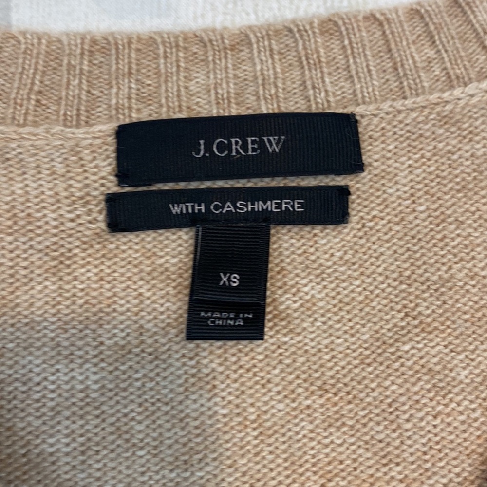 J.Crew Cashmere Blend Sweater with Leather Trim - Picture 2 of 5